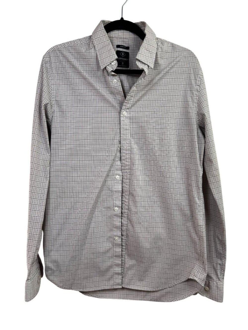 Bluffworks Zenith Mens Slim Fit Tall Button Up Shirt Checked Pattern Size Medium